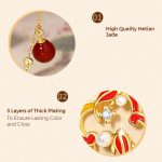 Buddha Stones 925 Sterling Silver Four Leaf Clover Koi Fish Red Agate Pearl Wealth Bracelet Necklace Pendant Earrings Set Bracelet Necklaces & Pendants BS 5