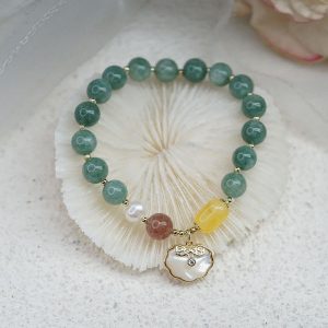Buddha Stones Jade Sea shell Ruyi Lock Luck Bracelet Bracelet BS main