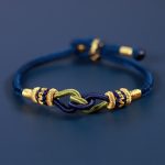 Buddha Stones Handmade Knotting Faith Strength Braid String Bracelet Bracelet BS Blue 18cm