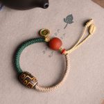 Buddha Stones Handmade Tibetan Nine-Eye Dzi Bead Wealth Rope Bracelet Bracelet BS 5