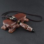 Buddha Stones Nine-Eye Dzi Bead Wealth Protection Necklace Necklaces & Pendants BS Red Nine-Eye Dzi Bead