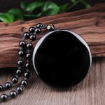 Buddha Stones Bagua Dragon Phoenix Obsidian Fulfilment Pendant Necklace Necklaces & Pendants BS 11