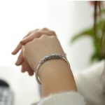 Buddha Stones Om Mani Padme Hum Engraved Peace Cuff Bracelet Bangle Bracelet Bangle BS 4