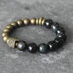 Buddha Stones Rainbow Obsidian Copper Bead Positive Transformation Bracelet Bracelet BS 9