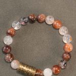 Buddha Stones White Crystal Red Hematoid Quartz Gold Rutilated Quartz Purple Phantom Protection Bracelet Bracelet BS 11