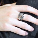 Buddha Stones Dragon Pattern Protection Strength Adjustable Ring Ring BS 6