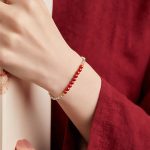Buddha Stones 925 Sterling Silver Cinnabar Fu Character Blessing Bracelet Bracelet BS 3