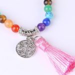 Buddha Stones 108 Mala Beads Rhodonite Blue Crystal Lazulite Healing Bracelet Mala Bracelet BS 5
