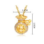 24K Gold Plated Fu Character Fortune Money Bag Necklace Pendant Necklaces & Pendants BS 7