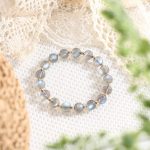 Buddha Stones 14k Gold Plated Natural Moonstone Healing Love Bracelet Bracelet BS Moonstone(Wrist Circumference 14-16cm)