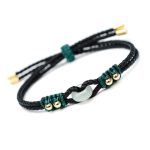 Buddha Stones Round Peace Buckle Jade Abundance Wealth String Bracelet Bracelet BS 7