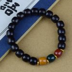 Buddha Stones Multicolored Green Sandalwood Ebony Wood Red Sandalwood Peace Bracelet Bracelet BS Red Sandalwood 8*9mm