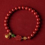 Buddha Stones Cinnabar Happiness Calm Bracelet Bracelet BS 8mm