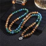 Buddha Stones 108 Meditation Healing Multilayer Mala Mala Bracelet BS 1