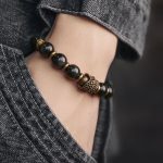 Buddha Stones Rainbow Obsidian Copper Love Healing Bracelet Bracelet BS 5