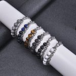 Buddha Stones Tiger Eye Picasso Jasper Frosted Stone Strength Bracelet Bracelet BS 2