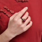 Buddha Stones 925 Sterling Silver Red Corundum Courage Ring Rings BS 3