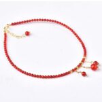 Buddha Stones Red Agate Confidence Calm Anklet Anklet BS 4