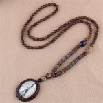 Buddha Stones Tibetan Wenge Wood Bodhi Seed Agate Elephant Protection Necklace Pendant Necklaces & Pendants BS Wenge Wood&Eiffel Tower