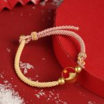 Buddha Stones Handmade Mountain and Sea Engraved Luck Two-Color String Couple Bracelet Bracelet BS Sun&Mountain(Women)(Bracelet Size 15-20cm)