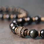 Buddha Stones Rainbow Obsidian Copper Love Healing Bracelet Bracelet BS 2