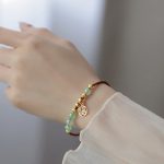 Buddha Stones Jade Beads Fu Character Blessing Rope Bracelet 9