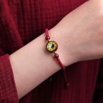 Buddha Stones Lucky Cinnabar Red String Yin Yang Symbol Bagua Blessing Bracelet Bracelet BS 8