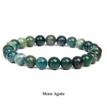 Buddha Stones Natural Stone Quartz Healing Beads Bracelet Bracelet BS 8mm Moss Agate