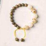 Buddha Stones Natural Green Sandalwood Bodhi Seed Cat Paw Claw Cure Bracelet Bracelet BS 5