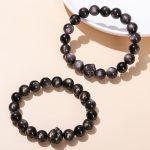 Buddha Stones Natural Gold Sheen Obsidian Silver Sheen Obsidian Cute Cat Paw Claw Wealth Bracelet Bracelet BS 1