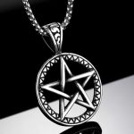 Buddha Stones Pentagram Titanium Steel Balance Necklace Pendant Necklaces & Pendants BS 3