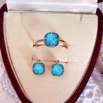 Buddha Stones 925 Sterling Silver Plated Gold Turquoise Protection Ring Earrings Necklace Pendant Set Bracelet Necklaces & Pendants BS 15