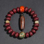 Buddha Stones Tibet Bodhi Seed Dzi Bead Dancing Lion Luck Bracelet Wrist Mala Bracelet BS 2