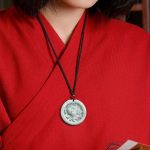 Buddha Stones Natural Jade Lotus Flower Carved Prosperity Necklace Pendant Necklaces & Pendants BS 7