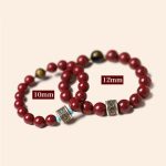 Buddha Stones 925 Sterling Silver Chinese Zodiac Natal Buddha Cinnabar Om Mani Padme Hum Calm Bracelet Bracelet BS 18