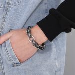 Buddha Stones Dragon Leather Titanium Steel Protection Luck Braided Bracelet Bracelet BS 3