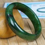Buddha Stones Natural Hetian Cyan Jade Happiness Success Bracelet Bangle Bracelet Bangle BS 9