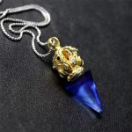 Buddha Stones Tibetan Dorje Vajra 4 Prong Lotus Liuli Crystal Strength Necklace Pendant Necklaces & Pendants BS 1