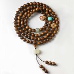 Buddha Stones Tibetan Rosewood Protection Calm Bracelet Mala Mala Bracelet BS 11