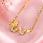 Buddha Stones 925 Sterling Silver Year Of The Dragon Auspicious Golden Dragon Luck Chain Necklace Pendant Necklaces & Pendants BS 8