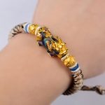 Buddha Stones Feng Shui PiXiu Color Change Copper Coin Beads Wealth String Bracelet Bracelet BS 3