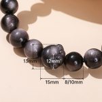 Buddha Stones Natural Gold Sheen Obsidian Silver Sheen Obsidian Cute Cat Paw Claw Wealth Bracelet Bracelet BS 9