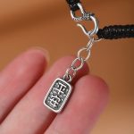 Buddha Stones 999 Sterling Silver Fu Character Peace Buckle Copper Coin Auspicious Clouds Fortune Bracelet Bracelet BS 5