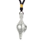 Buddha Stones 999 Sterling Silver Shankha Conch Shell Seashell Lucky Necklace Pendant Necklaces & Pendants BS Silver-String
