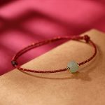 Buddha Stones 925 Sterling Silver Plated Gold Hetian Jade Lotus Luck Red String Bracelet Bracelet BS 5