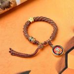 Buddha Stones Tibet Handmade Five God Of Wealth Luck Thangka Amulet Prayer Wheel Flower Charm Weave String Bracelet Bracelet BS Red Blue Yellow(Wrist Circumference 14-19cm)
