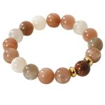 Buddha Stones Natural Sun Stone Gold Sandstone Wealth Positive Bracelet Bracelet BS 13