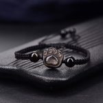 Buddha Stones Natural Silver Sheen Obsidian Gold Sheen Obsidian Cat Claw Soothing Braided Bracelet Bracelet BS Silver Sheen Obsidian(Wrist Circumference: 15-17cm) Cat Claw Black String
