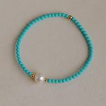 Buddha Stones Turquoise Red Agate Pearl Small Beaded Protection Bracelet Bracelet BS 8