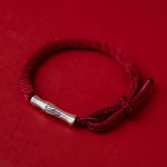 Buddha Stones 925 Sterling Silver Bamboo Reincarnation Knot Luck Protection String Bracelet Bracelet BS Red(Wrist Circumference 14-18cm)